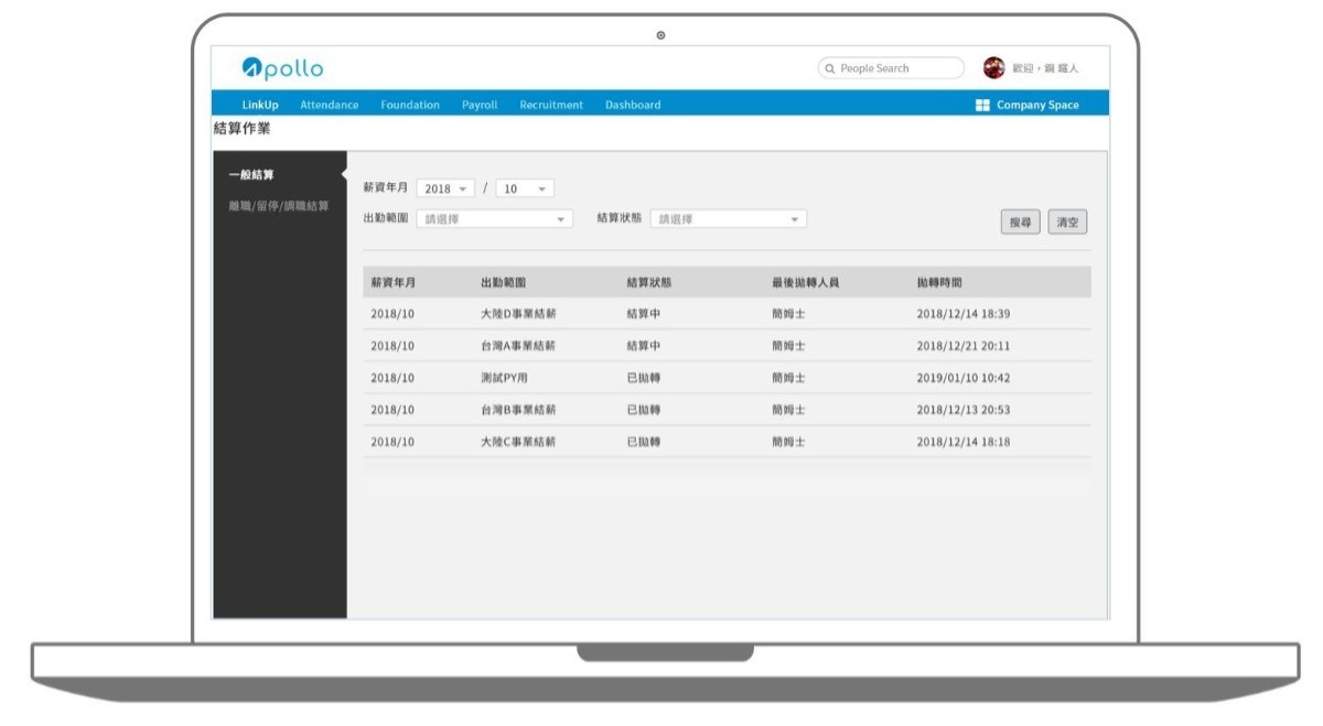 Apollo 雲端人資系統讓總部/門店管理更加方便