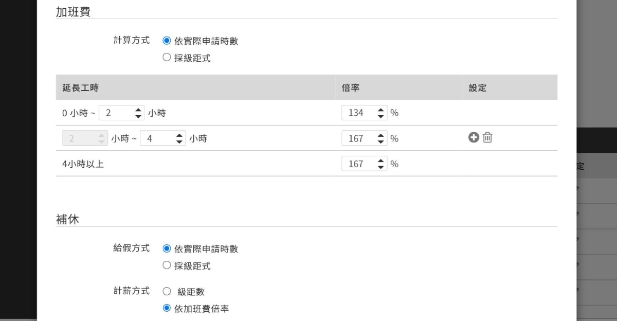 Apollo人資系統可以彈性設定加班費，符合各式管理需求