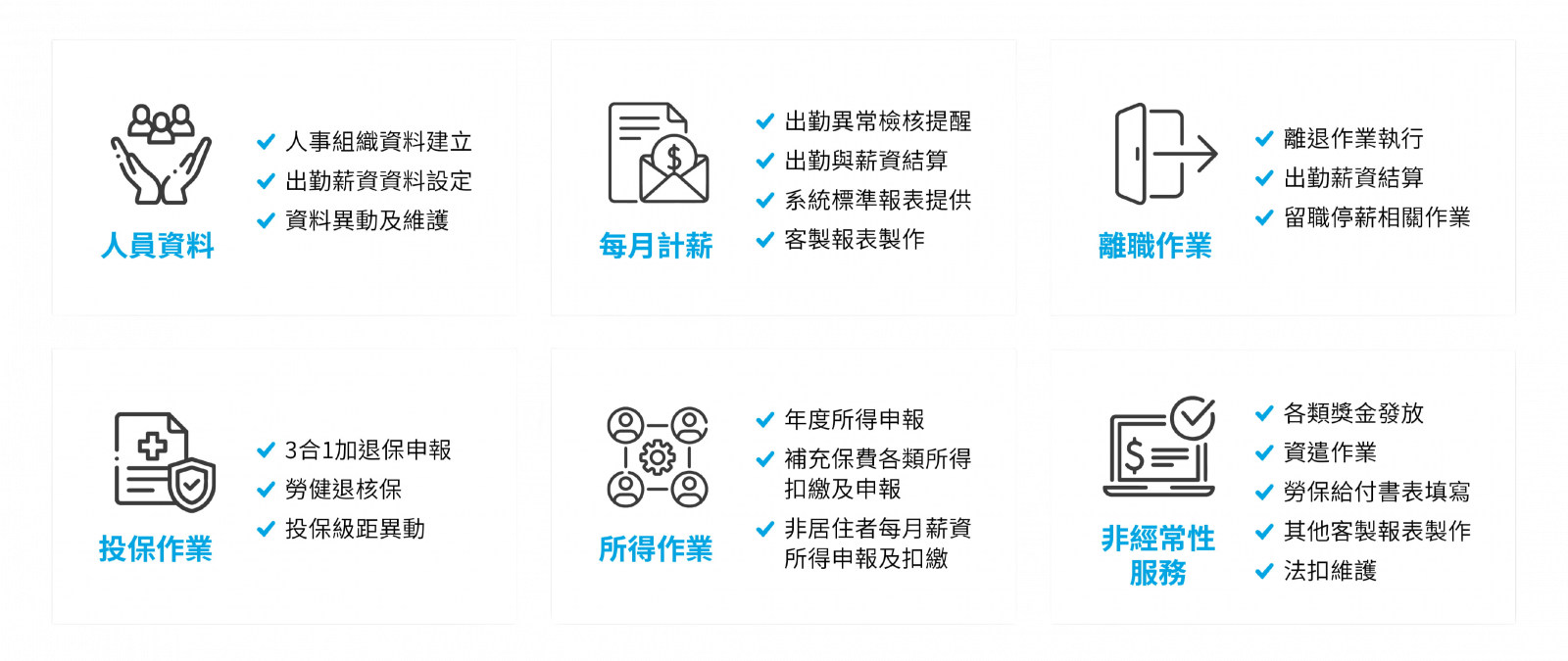 人事薪酬外包、薪資委外服務項目多元