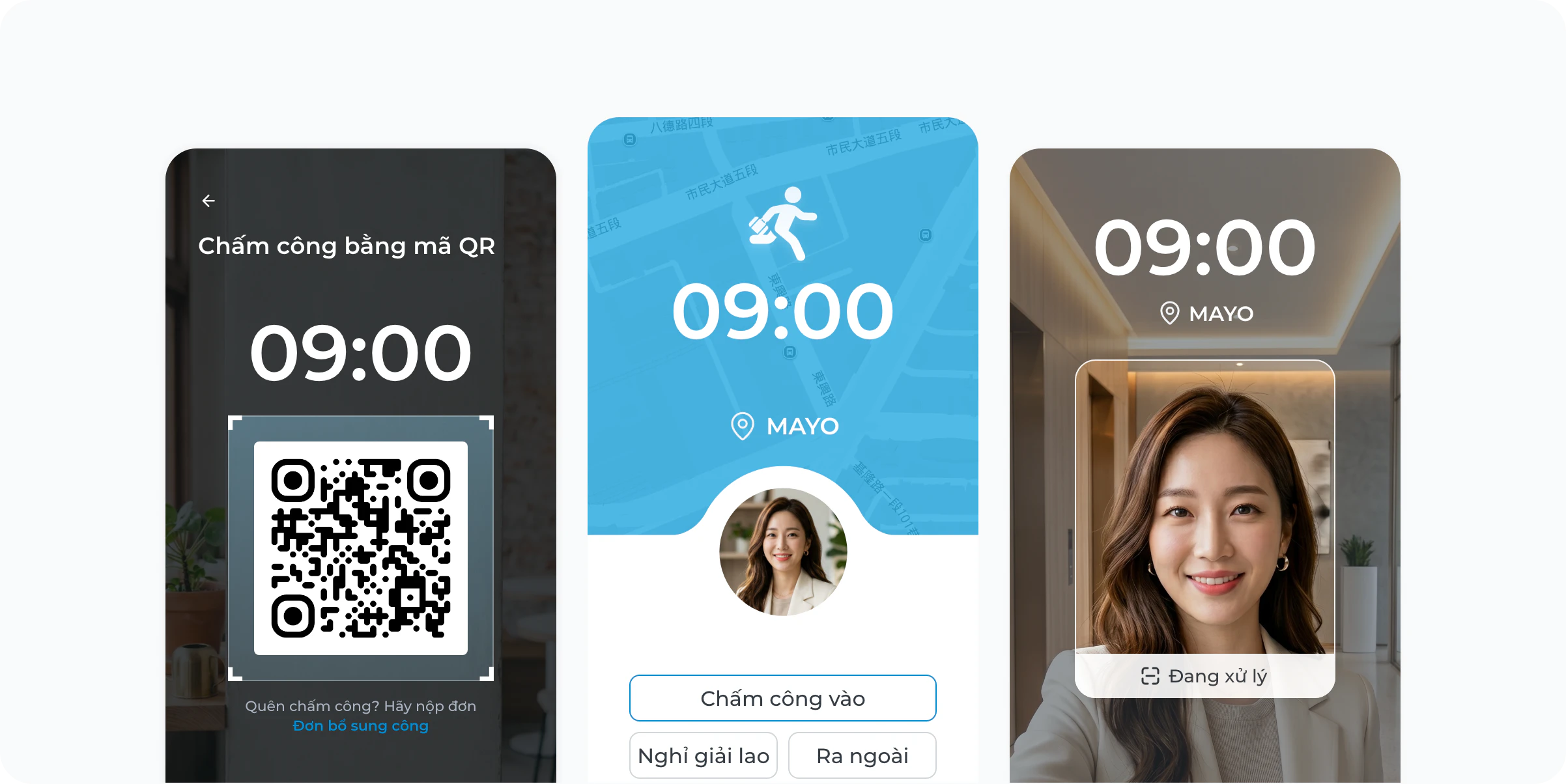 Nhiều phương thức chấm công