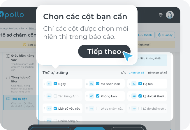Tích chọn trường cần thiết