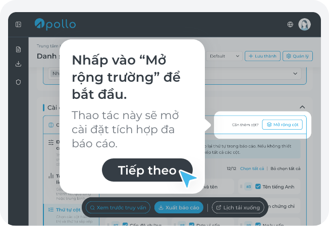 Chọn báo cáo chính